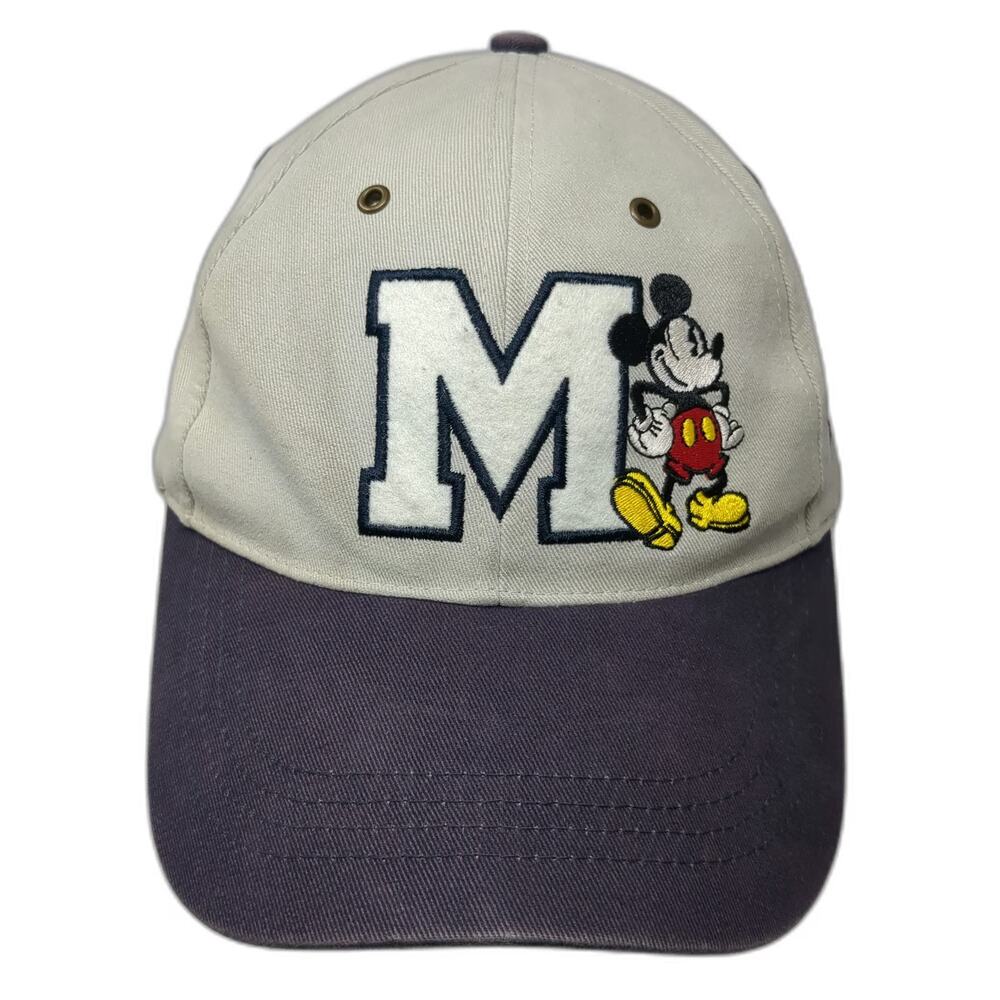Disneyland Resort Mickey Mouse M Beige Blue One Size Baseball Cap Hat Strapback